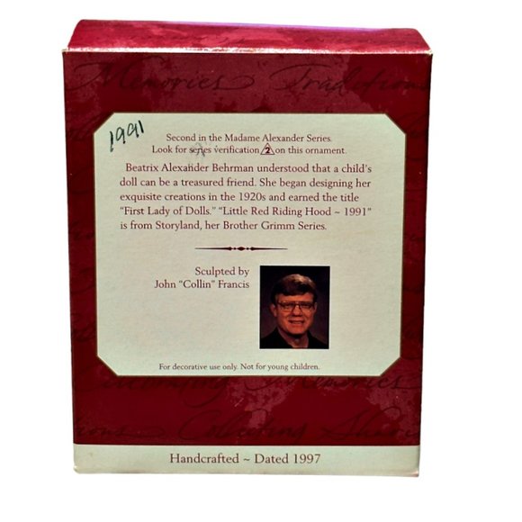 Hallmark Ornament Madame Alexander Little Red Riding Hood Vintage 1997 w/ Box - Picture 8 of 10